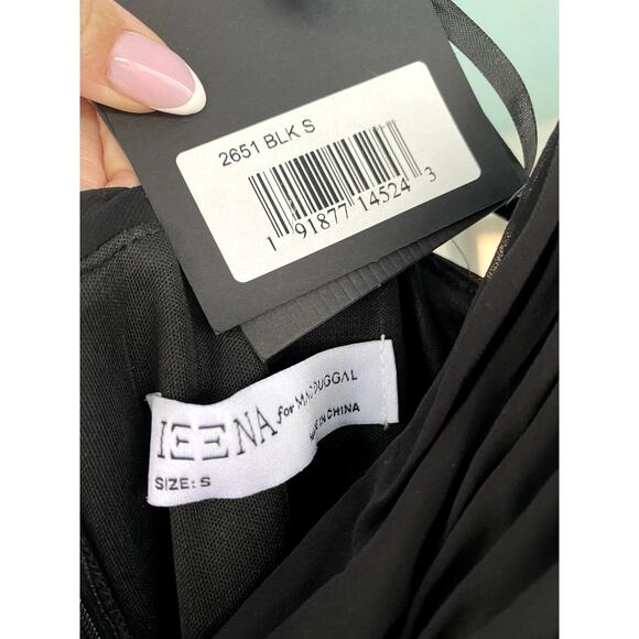 Mac Duggal 2651 Ruched Flowy Wrap Sleeveless Black Jumpsuit Small - Picture 2 of 9